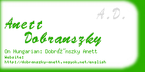 anett dobranszky business card